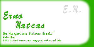 erno mateas business card